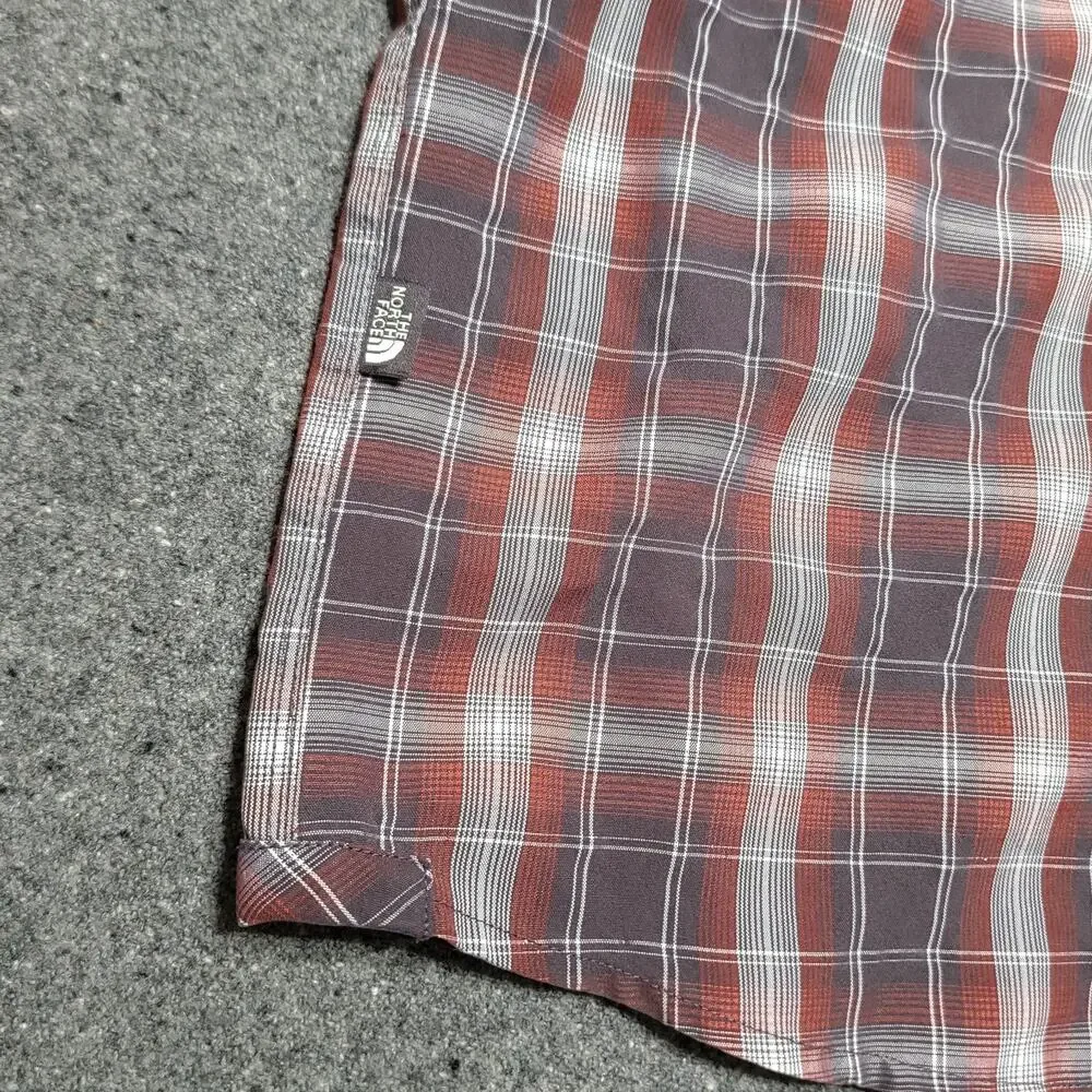 The North Face Shirt Mens Large Brown Plaid Millstone Outdoors Tech Trail Travel